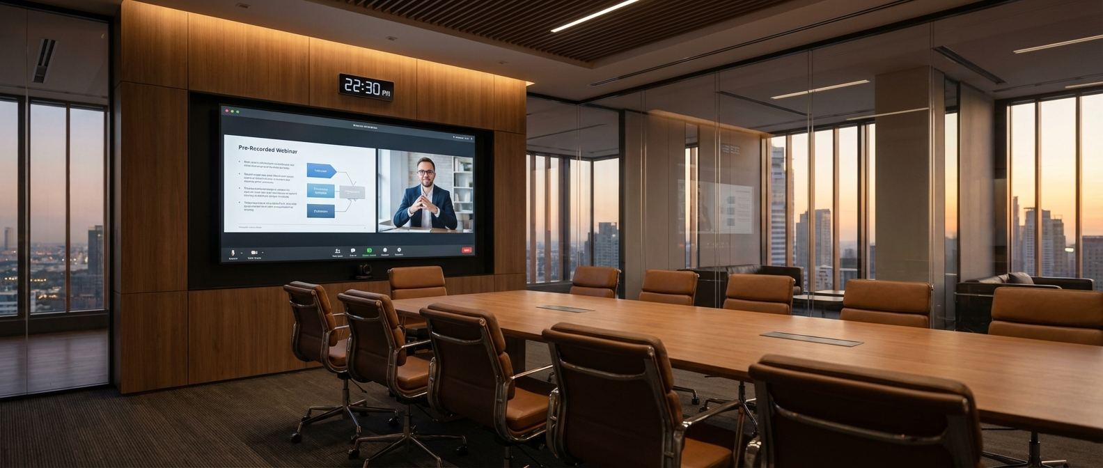 SimuLive Automation showing pre recorded webinar and meeting content streaming automatically